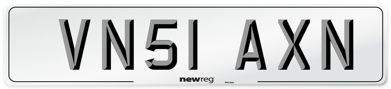 VN51 AXN Number Plate from New Reg